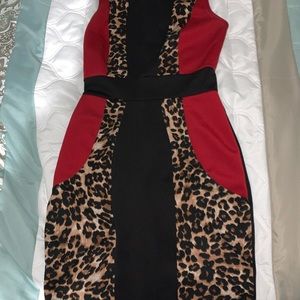 Size small leopard/red/black dress